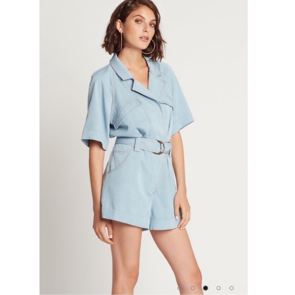 Choosy Minh Romper denim jumpsuit size extra large chambray soft denim cloth